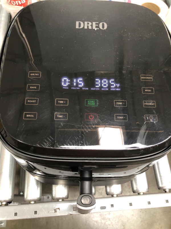 Photo 3 of Dreo Air Fryer Pro Max, 11-in-1 Digital Air Fryer Oven Cooker with 100 Recipes, Visible Window, Supports Customerizable Cooking, 100? to 450?, LED Touchscreen, Easy to Clean, Shake Reminder, 6.8QT,Black,Large,DR-KAF001
