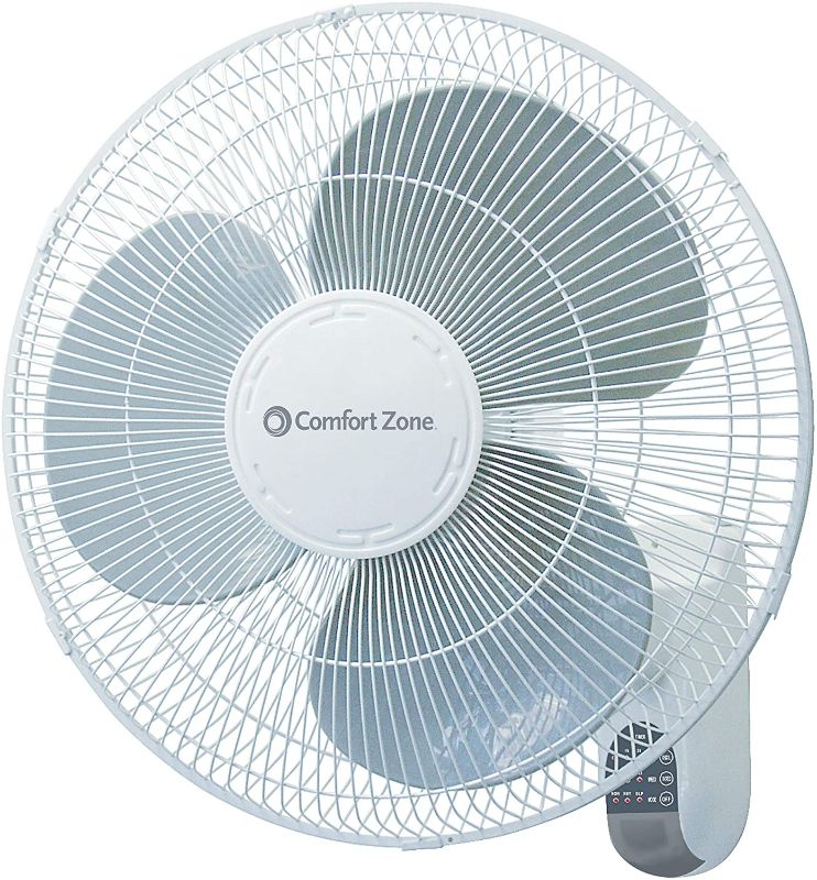 Photo 1 of CCC COMFORT ZONE CZ16WR Wall Mount Fan, w/Remote, White
