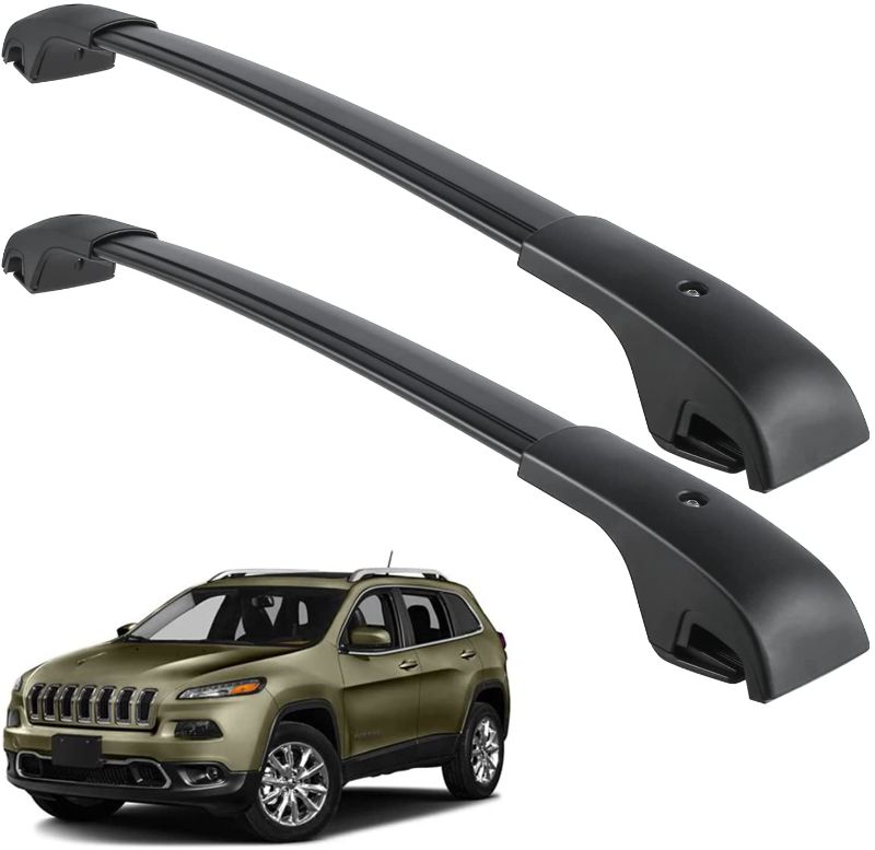 Photo 1 of 
IFOKA Roof Rack Crossbars for Jeep Cherokee 2014-2021 with Side Rails, Aluminum Cross Bars Adjustable for Rooftop Luggage Bag Cargo Box Camping Gear Bike