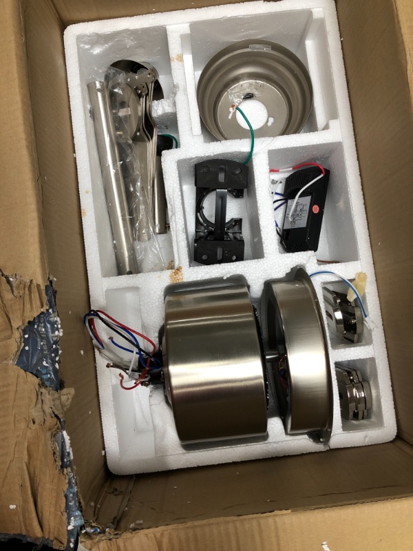 Photo 1 of ***PARTS ONLY*** 52 in. Brushed Nickel LED Indoor Ceiling Fan with Light and Remote Reversible, Dimmable, Speed Adjustable

