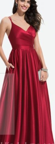 Photo 1 of **SIZE 14**SIMILAR TO STOCK PHOTO
BURGUNDY SIZE 14 SATIN WOMAN WEDDING DRESS SATIN SPAGHETTI STRAP TIE BACK