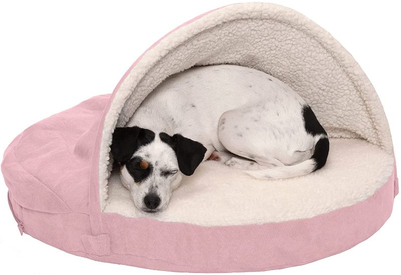 Photo 1 of **MANY STAINS FROM PREVIOUS USE**
Furhaven Cozy Pet Beds for Small, Medium, and Large Dogs and Cats - Snuggery Hooded Burrowing Cave Tent, Deep Dish Cushion Donut Dog Bed with Attached Blanket, and More
