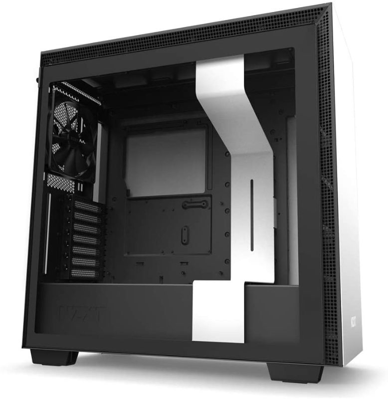 Photo 1 of **GLASS SIDE PANEL MISSING**
NZXT H710 - CA-H710B-W1 - ATX Mid Tower PC Gaming Case - Front I/O USB Type-C Port - Quick-Release Tempered Glass Side Panel - Cable Management System - Water-Cooling Ready - White/Black

