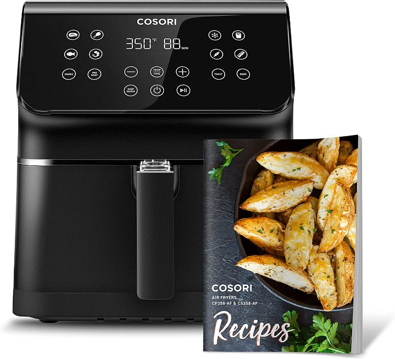 Photo 1 of **PARTS ONLY, DOES NOT TURN ON**
COSORI Air Fryer Oven Combo 5.8QT Max Xl Large Cooker (Cookbook with 100 Recipes), Upgrade Customizable 10 Presets to Set your Preferred Cooking Results, Nonstick and Dishwasher-Safe Basket, Black
