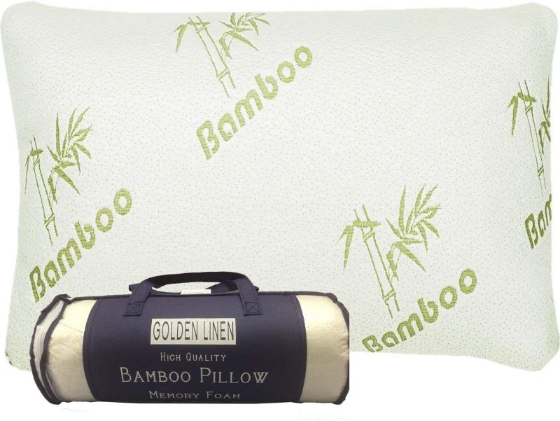 Photo 1 of **SIMILAR TO STOCK PHOTO**
Bamboo Pillow Memory Foam - Stay Cool Removable Cover with Zipper - Hotel Quality Pillow Relieves Snoring, migraines, Insomnia, Neck Pain (Queen)
