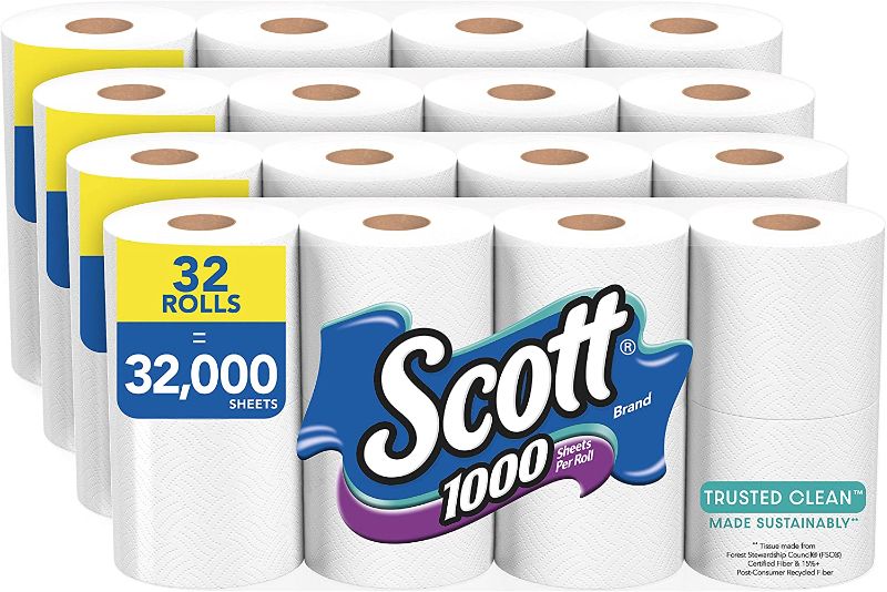 Photo 1 of **OPENED**
Trusted Clean Toilet Paper, 32 Rolls (4 Packs of 8), 1,000 Sheets Per Roll, Septic-Safe, Bath Tissue Made Sustainably
