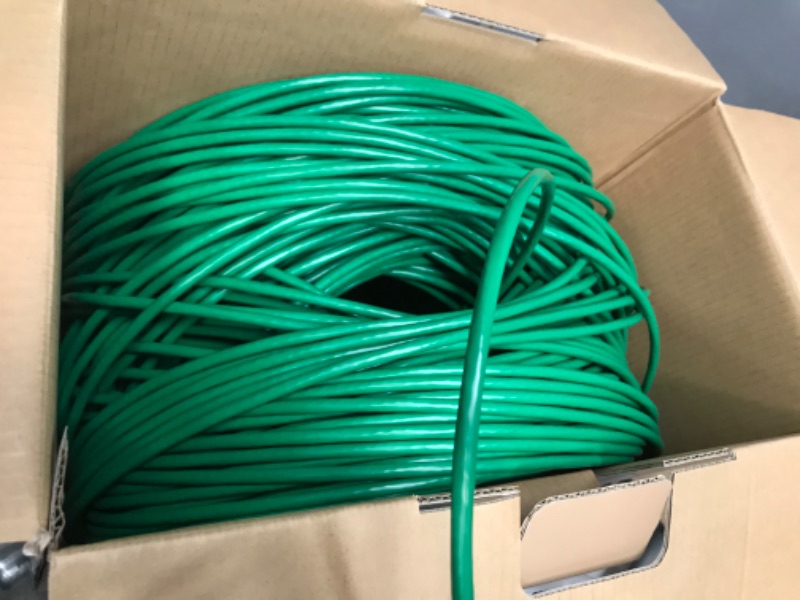 Photo 2 of 1000ft Cable, 23AWG | 100% Solid Bare Copper | 550MHz | Unshielded Twisted Pair (UTP) Bulk Ethernet Cable, Green