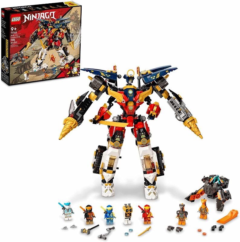 Photo 1 of DAMAGED BOX, LEGO NINJAGO Ninja Ultra Combo Mech 71765 Vehicle Playset for Ages 9+, with Car, Jet and Tank Toys; Creative Building Kit for Kids (1,104 Pieces)
