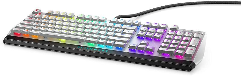 Photo 1 of New Alienware Low-Profile RGB Gaming Keyboard AW510K Light, Alienfx Per Key RGB Lighting, Media Controls and USB Passthrough, Cherry MX Low Profile Red Switches, Lunar Light
