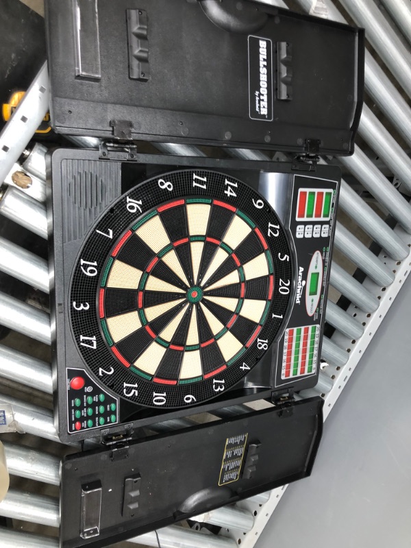 Photo 2 of **NOT FUNCTIONAL** Arachnid Titanium 5400 Electronic Dartboard and Cabinet, Black
