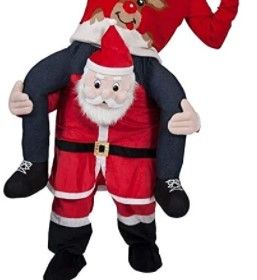 Photo 1 of Christmas Santa Claus Costume Shoulder Carry Ride On Me Mascot Costume Fun Dress
