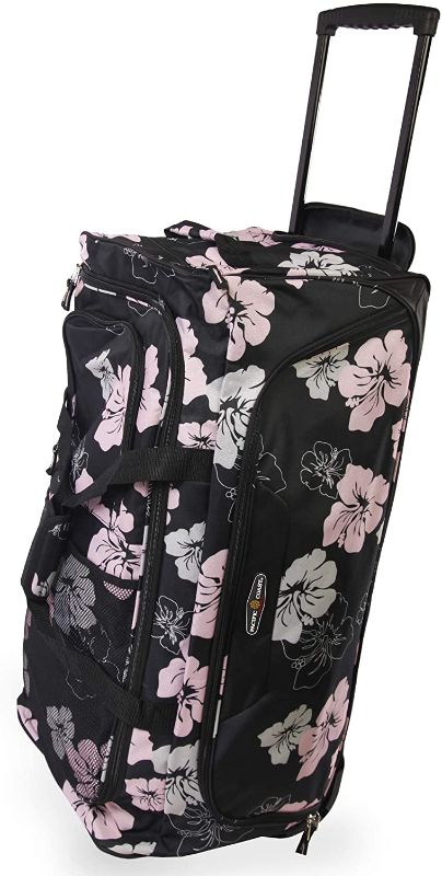 Photo 1 of Pacific Coast Signature Women's 32" Large Rolling Duffel Bag, Pink Hibiscus, One Size
