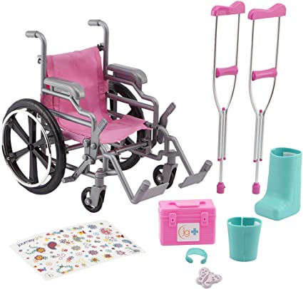 Photo 1 of Journey Girls Wheelchair Playset for 18 Inch Dolls, Includes Cast and Crutches, Amazon Exclusive, by Just Play
