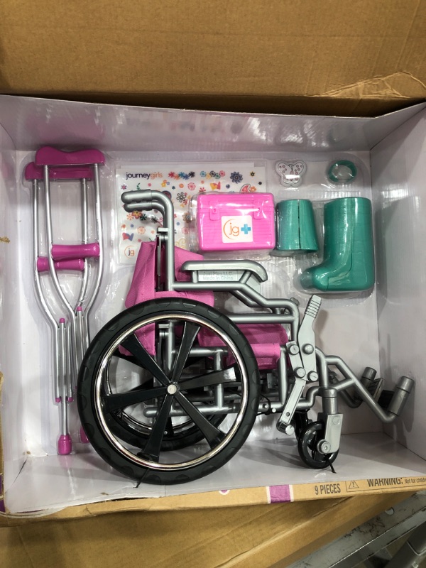 Photo 2 of Journey Girls Wheelchair Playset for 18 Inch Dolls, Includes Cast and Crutches, Amazon Exclusive, by Just Play
