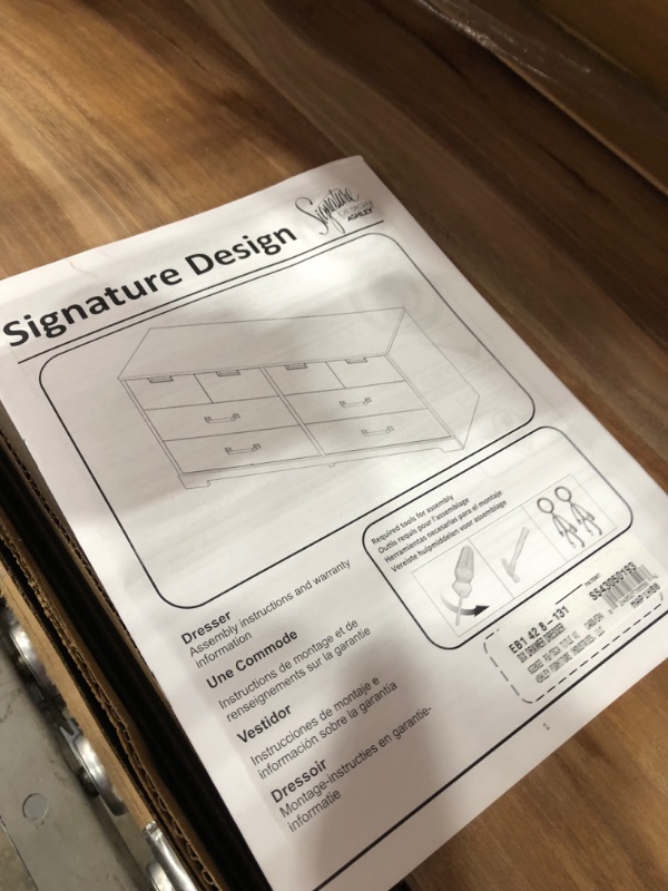 Photo 5 of *SEE COMMENT* Signature Design by Ashley Vaibryn Contemporary 6 Drawer Dresser, White & Wood Grain (52.72" W x 15.75" D x 26.26" H)
