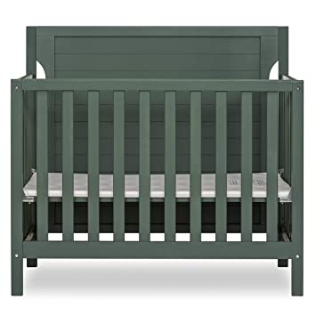 Photo 1 of Dream On Me Bellport 4 in 1 Convertible Mini/Portable Crib I Mini Baby Crib I Includes 1.5 Mattress, Safari Green , 40 x 25 x 33 inches