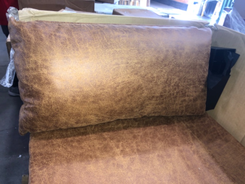 Photo 5 of *Incomplete*
*Box 3 of 3 only*Brown Leather Sofa with Ottoman 