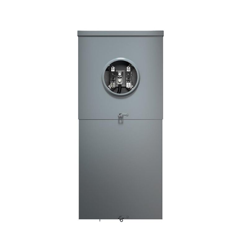 Photo 1 of Leviton 200 Amp 8-Space Outdoor Load Center Meter Main with Main Breaker and Feed-Thru Lugs