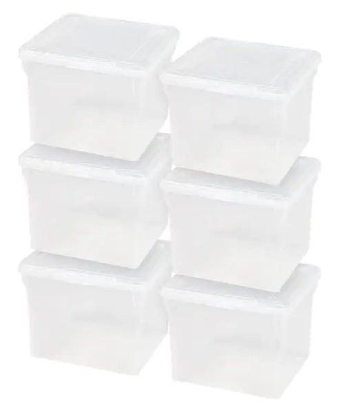 Photo 1 of 29 Qt. Letter Size File Storage Box in Clear (Pack of 6)
