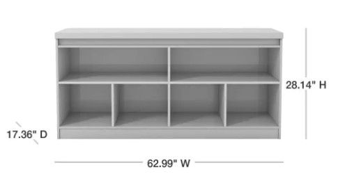 Photo 1 of *box 2 of 2, NOT COMPLETE*
Manhattan Comfort Viennese 62.99 in. White Gloss 6-Shelf Buffet Cabinet
