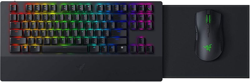 Photo 1 of **MINOR DMAAGE TO KEYBOARD** ** Razer Turret Wireless Mechanical Gaming Keyboard & Mouse Combo for PC, Xbox One, Xbox Series X & S: Chroma RGB/Dynamic Lighting - Retractable Magnetic Mouse Mat - 40hr Battery
