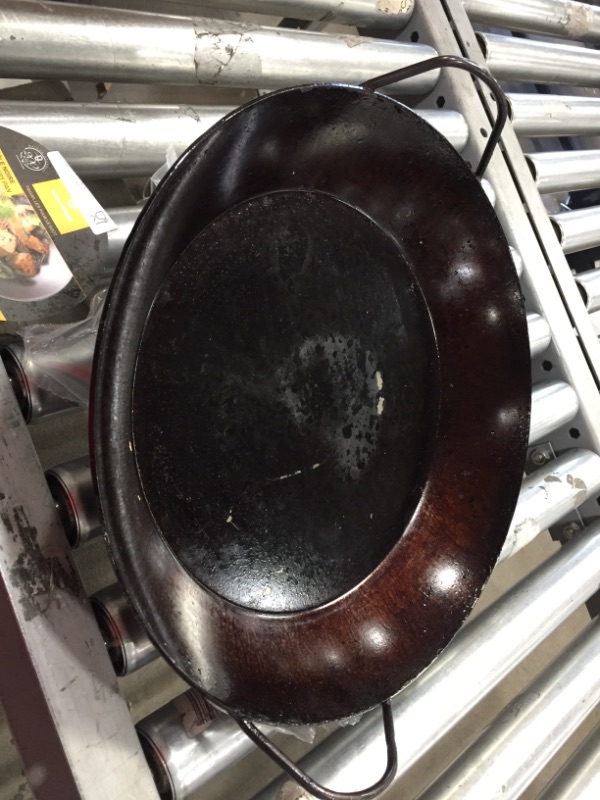 Photo 2 of Matfer Bourgeat 062052 Black Steel Paella Pan, 14 1/8" in. Diameter
