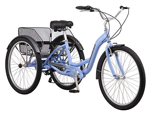 Photo 1 of **MINOR DAMAGE* Schwinn Meridian Adult Trike, Three Wheel Cruiser Bike, 7-Speed, 26-Inch Wheels, Cargo Basket, Periwinkle
