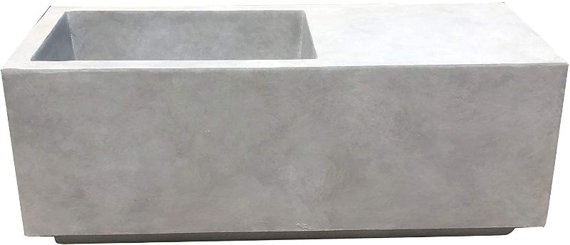 Photo 1 of **MINOR DAMAGE** Kante AF0151A-80021 Lightweight Modern Square Outdoor Planter, 37.4 Inch Long, Gray Concrete
