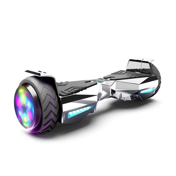 Photo 1 of **DOESNT POWER ON** Hoverstar Bluetooth Hoverboard Certified HS2.0 Chrome Color Flash Wheel with LED Light Self Balancing Wheel Electric Scooter, Chrome Silver
