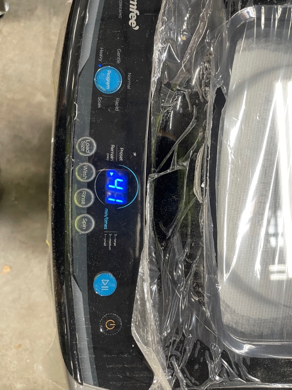 Photo 1 of COMFEE' Portable Washing Machine, 0.9 cu.ft Compact Washer With LED Display, 5 Wash Cycles, 2 Built-in Rollers, Space Saving Full-Automatic Washer, Ideal Laundry for RV, Dorm, Apartment, Magnetic Gray

**LID IS DAMAGED**TESTED, POWERS ON**