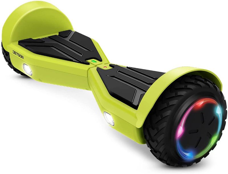 Photo 1 of Jetson Spin All Terrain Hoverboard with LED Lights | Anti Slip Grip Pads | Self Balancing Hoverboard with Active Balance Technology

*powers on*
**damaged, see picture**