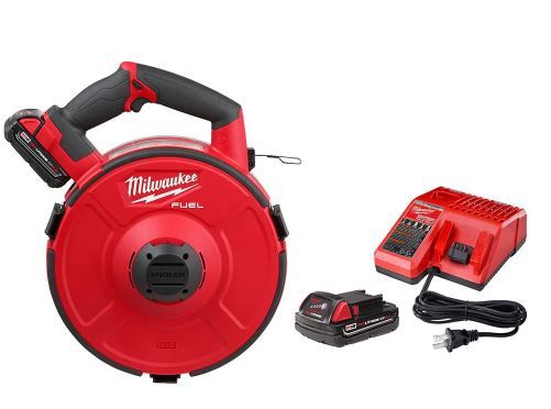 Photo 1 of ***PARTS ONLY*** Milwaukee
M18 Fuel 18-Volt Lithium-Ion Brushless Cordless Angler 240 ft. Steel Pulling Fish Tape Kit W/ (2) 2.0Ah Batteries

//tested, powers on