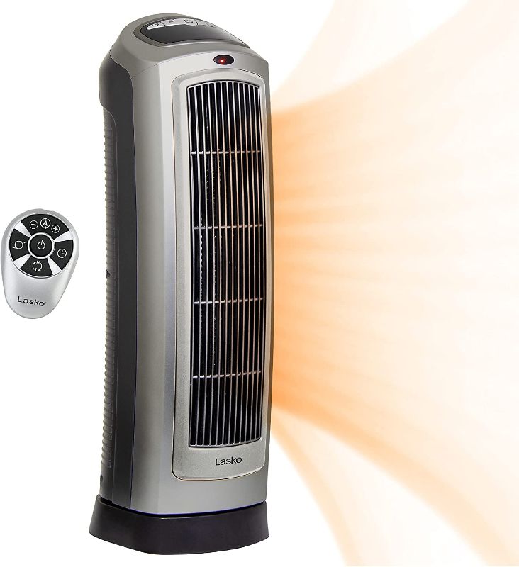 Photo 1 of Lasko 755320 Ceramic Space Tower Heater, 8.5?L x 7.25?W x 23?H, Silver

//POWERS ON
