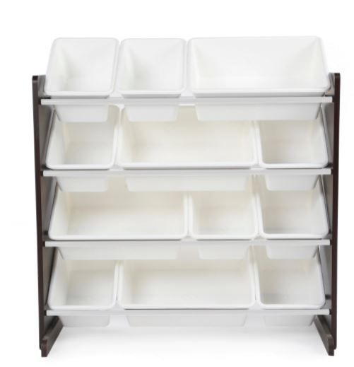 Photo 1 of 
Humble Crew
Espresso Collection Espresso and White Kids Toy Storage Organizer with 12 Plastic Bins