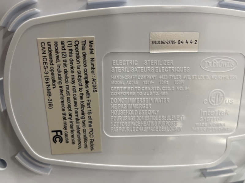 Photo 1 of Dr. Brown's Deluxe Electric Steam Bottle Sterilizer, Gray