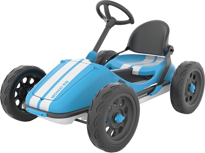 Photo 1 of Chillafish Monzi RS: Pedal Go-Kart for Kids 3-7 Years, Folds Down for Easy Storage and Adjustable Seat Without Tools, Airless no-Puncture RubberSkin Tires, and Wall Mount for Easy Storage, Blue