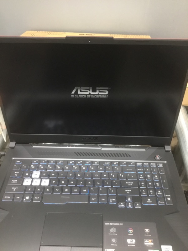 Photo 4 of ASUS TUF Gaming F17 Gaming Laptop, 17.3” 144Hz FHD IPS-Type Display, Intel Core i5-10300H, GeForce GTX 1650 Ti, 8GB DDR4, 512GB PCIe SSD, RGB Keyboard, Windows 10, Bonfire Black, FX706LI-ES53
