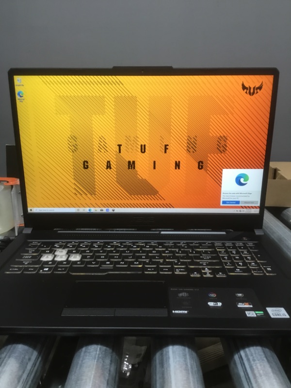 Photo 2 of ASUS TUF Gaming F17 Gaming Laptop, 17.3” 144Hz FHD IPS-Type Display, Intel Core i5-10300H, GeForce GTX 1650 Ti, 8GB DDR4, 512GB PCIe SSD, RGB Keyboard, Windows 10, Bonfire Black, FX706LI-ES53
