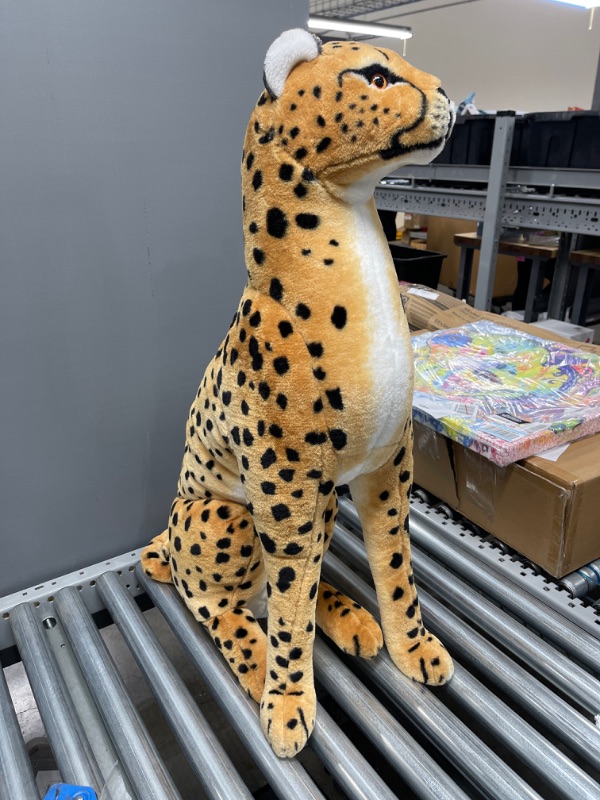 Photo 1 of Melissa & Doug Giant Cheetah - Lifelike Stuffed Animal Stands Nearly 3 Feet Tall