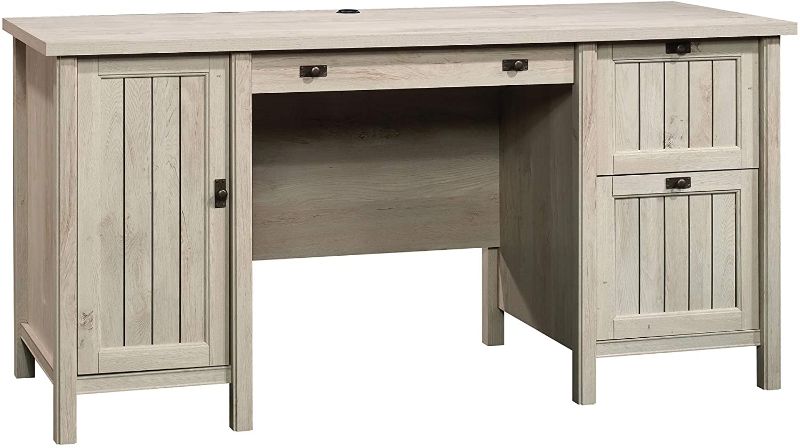 Photo 1 of Sauder Costa Computer Desk, Chalked Chestnut finish *INCOMPLETE*
