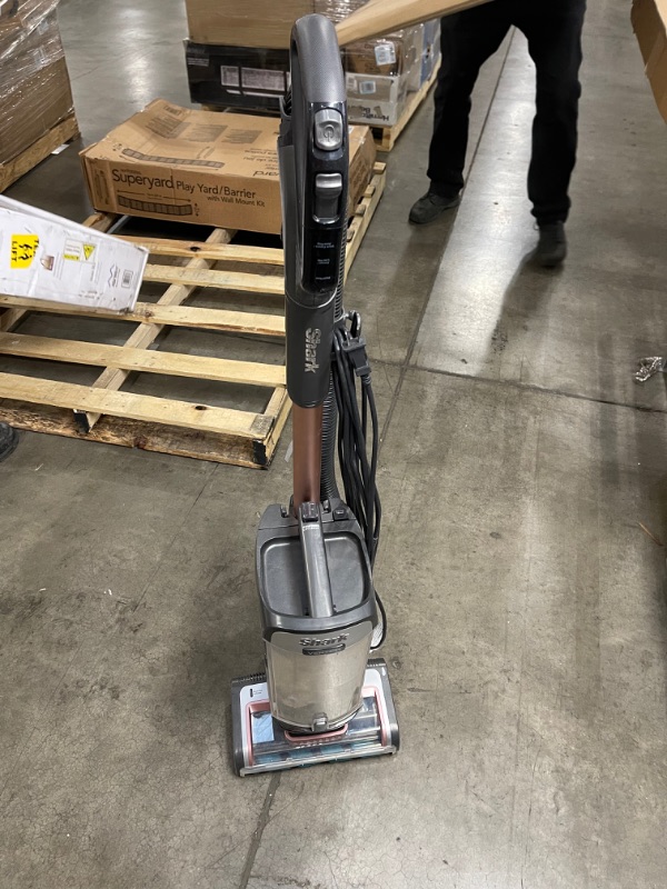 Photo 3 of Shark AZ2002 Vertex Lift-Away Upright Vacuum with DuoClean PowerFins, Self Brushroll, Large Cup, Crevice Tool, Dusting Brush & Self-Cleaning Pet Power Brush, Silver/Rose Gold, 1 Quart Capacity


//used item, dirty 