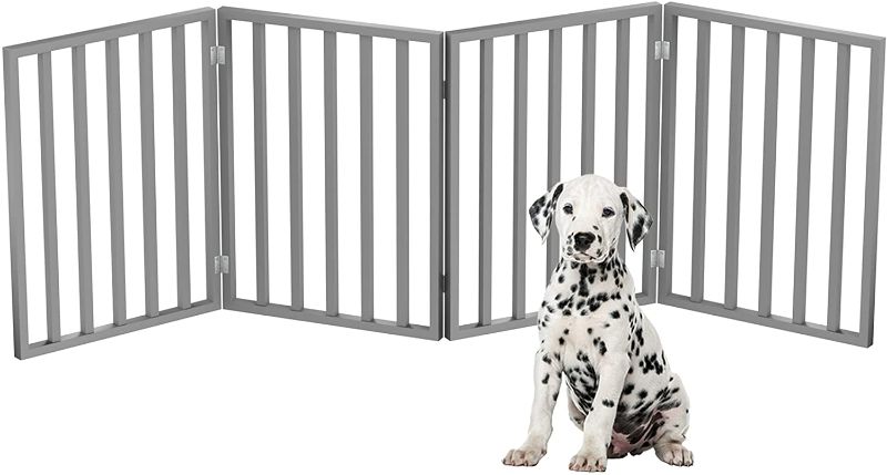 Photo 2 of 
PETMAKER Pet Gate Collection – Dog Gate for Doorways, Stairs or House – Freestanding, Folding, Accordion Style, Wooden Indoor Dog Fence
Color:Gray