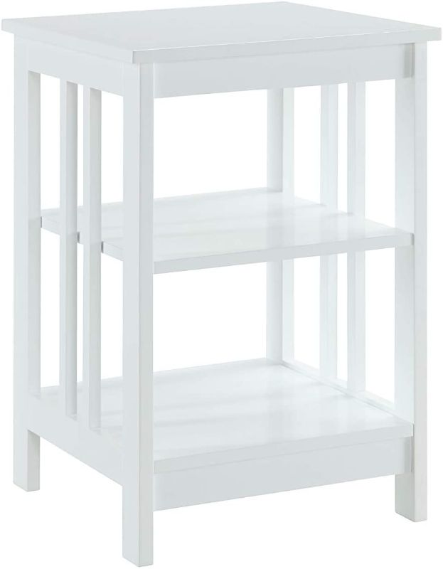 Photo 1 of Convenience Concepts Mission End Table with Shelves, White
Color:White