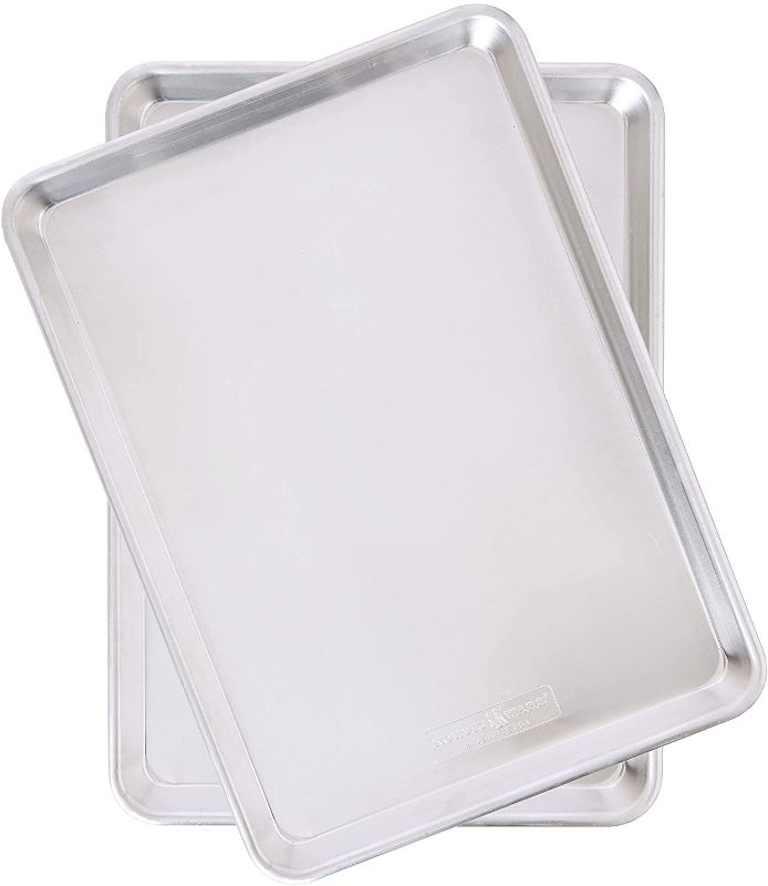 Photo 1 of Nordic Ware Natural Aluminum Commercial Baker's Half Sheet, 2-Pack, Silver