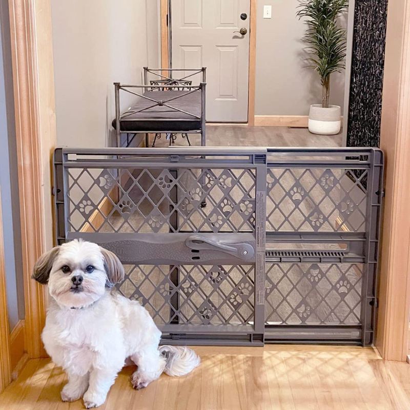 Photo 1 of MYPET North States Paws 40" Portable Pet Gate: Expands & Locks in Place with no Tools. Pressure Mount. Fits 26"- 40" Wide