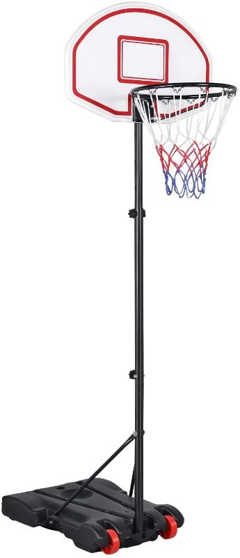 Photo 1 of 
YAHEETECH Portable Basketball Hoop System for Youth Indoor Outdoor w/ Backboard & Wheels & Fillable Base, 5.2-7 ft Adjustable Height