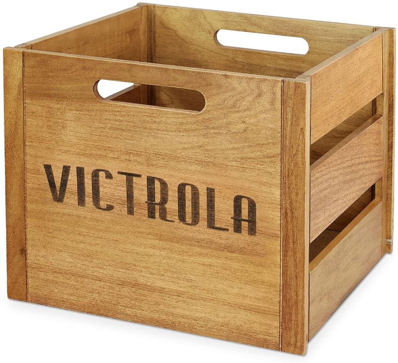 Photo 1 of Victrola Wooden Record Crate, Wood color