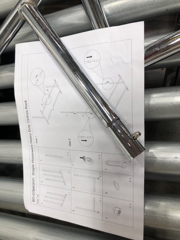 Photo 2 of Simple Houseware Heavy Duty Clothing Garment Rack, Chrome
