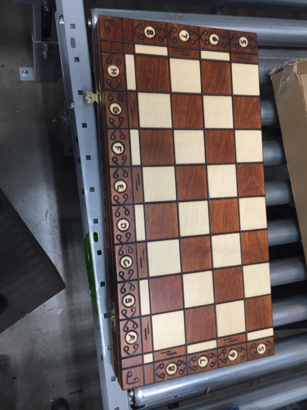 Photo 2 of Amber 6EF Handmade Wooden Chess Set 21 Inch Board with Chessmen- Storage Box to Store All The Pieces
