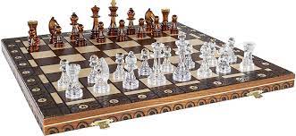 Photo 1 of Amber 6EF Handmade Wooden Chess Set 21 Inch Board with Chessmen- Storage Box to Store All The Pieces
